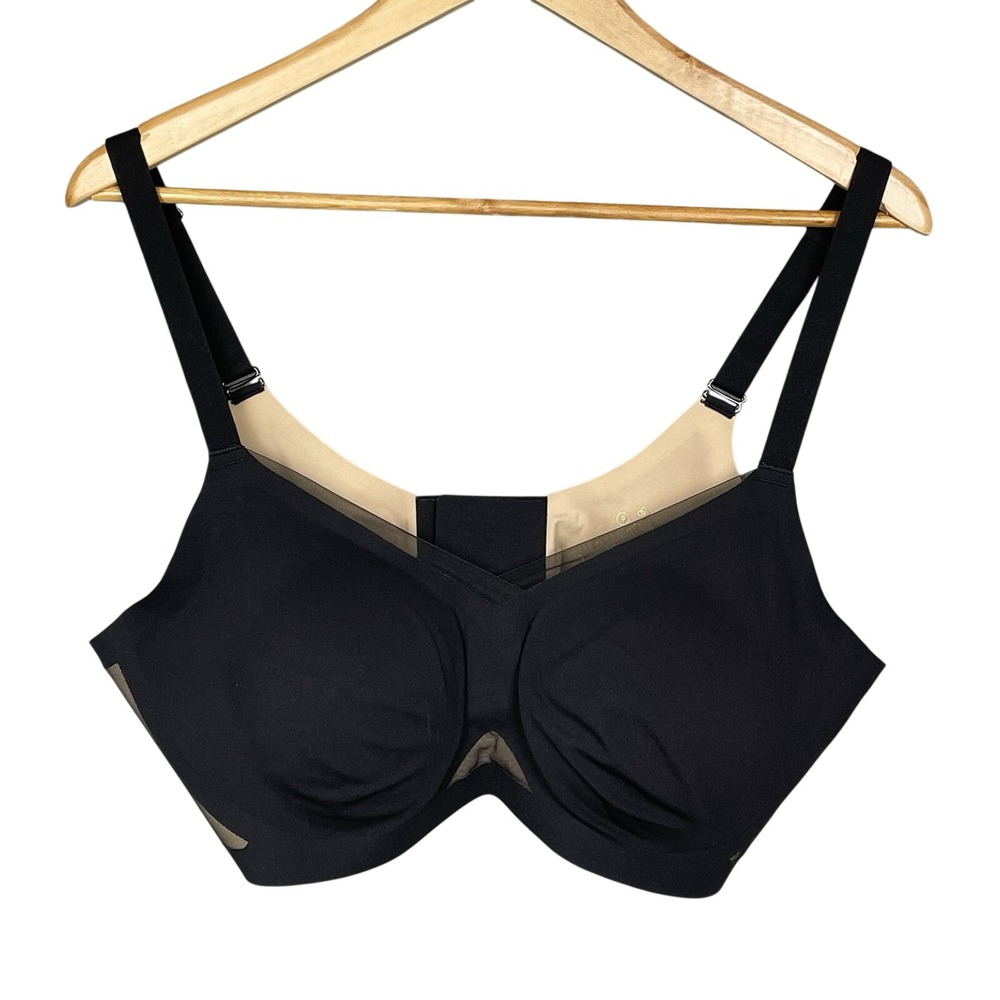 Honeylove Wireless CrossOver Bra Black Size 1X 40C/D Seamless Comfort Adjustable